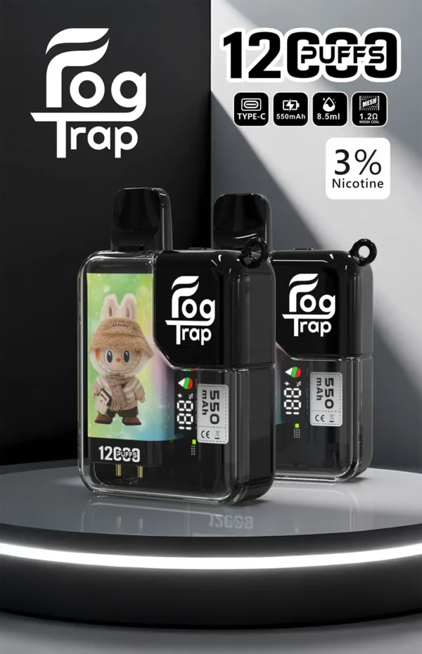 【滿10贈1】Fog Trap 限量聯名蠟筆小新×LABUBU 12000口拋棄式電子煙 動漫潮流限定設計 大容量一次性電子煙 收藏款推薦 台灣現貨