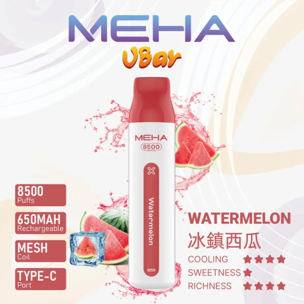 MEHA VBar 魅嗨小白條8500口拋棄式電子煙 長效容量設計 輕巧條形外觀 日常攜帶使用推薦 台灣現貨
