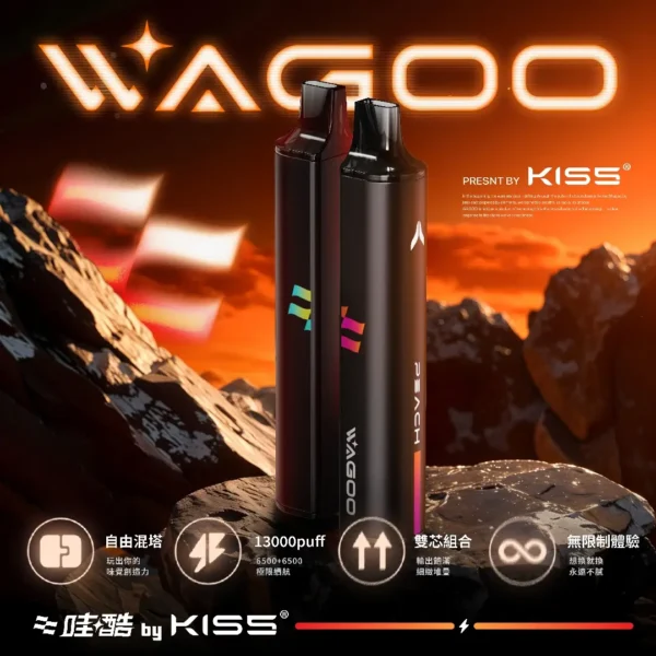 哇酷 WAGOO KIS5 6500口拋棄式電子煙 長效容量設計 一次性電子煙方便使用 日常攜帶推薦 台灣現貨
