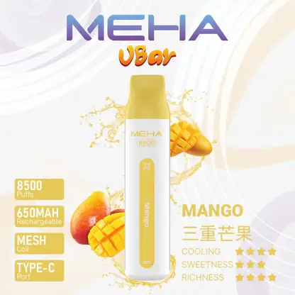 MEHA VBar 魅嗨小白條8500口拋棄式電子煙 長效容量設計 輕巧條形外觀 日常攜帶使用推薦 台灣現貨