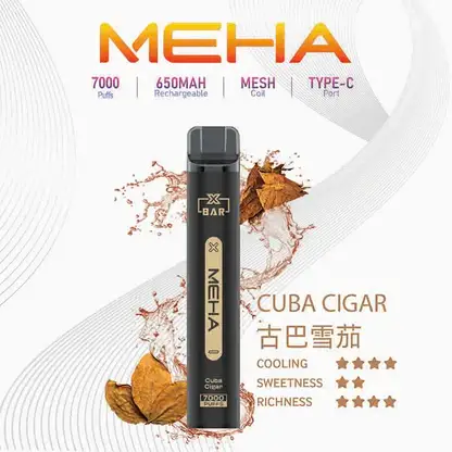 MEHA XBAR 魅嗨小黑條7000口拋棄式電子煙 長效容量設計 個性條形外觀 日常攜帶使用推薦 台灣現貨