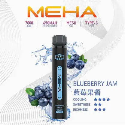 MEHA XBAR 魅嗨小黑條7000口拋棄式電子煙 長效容量設計 個性條形外觀 日常攜帶使用推薦 台灣現貨