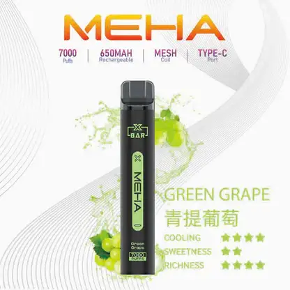MEHA XBAR 魅嗨小黑條7000口拋棄式電子煙 長效容量設計 個性條形外觀 日常攜帶使用推薦 台灣現貨