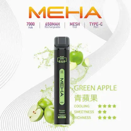 MEHA XBAR 魅嗨小黑條7000口拋棄式電子煙 長效容量設計 個性條形外觀 日常攜帶使用推薦 台灣現貨