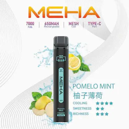 MEHA XBAR 魅嗨小黑條7000口拋棄式電子煙 長效容量設計 個性條形外觀 日常攜帶使用推薦 台灣現貨