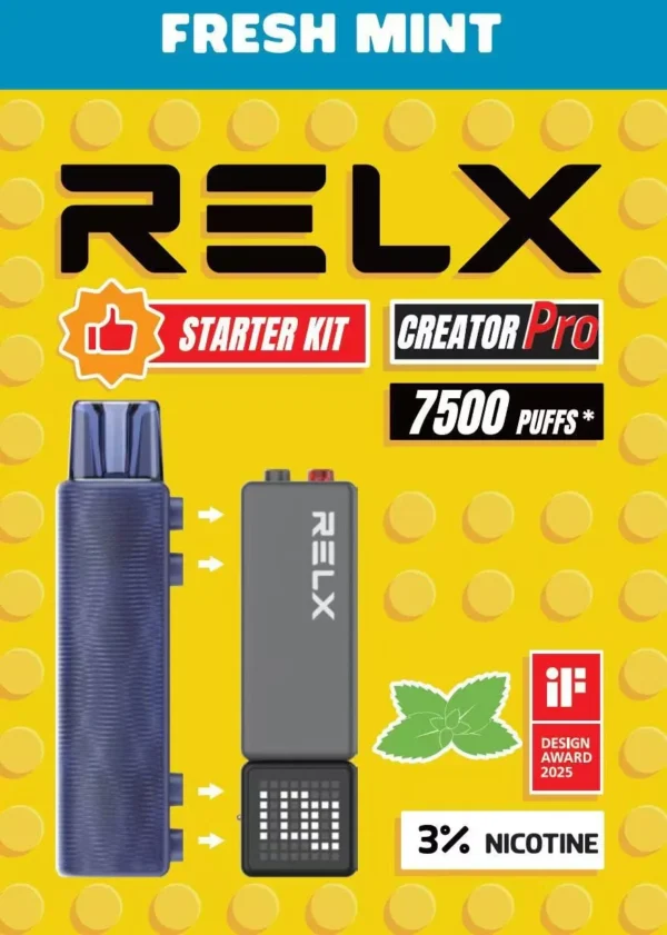 RELX 悅刻 Creator積木 7000口拋棄式電子煙套裝 便攜輕巧機身 外出使用推薦 台灣現貨
