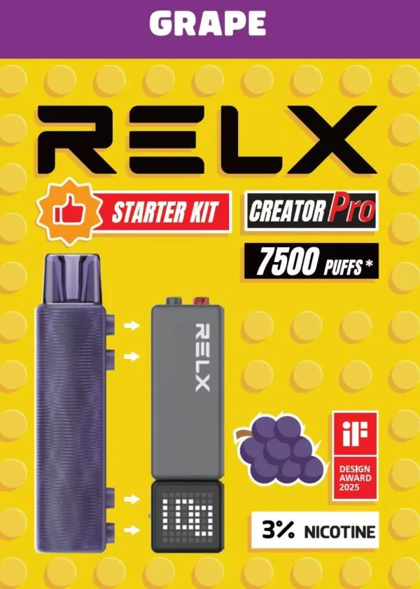 RELX 悅刻 Creator積木 7000口拋棄式電子煙套裝 便攜輕巧機身 外出使用推薦 台灣現貨
